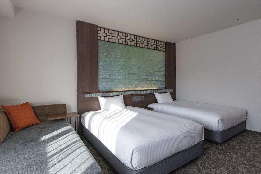 Deluxe Twin Room for 3 people, 28 square meters, bed width 120cm