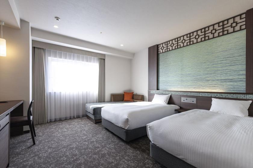 Deluxe Twin Room for 3 people, 28 square meters, bed width 120cm