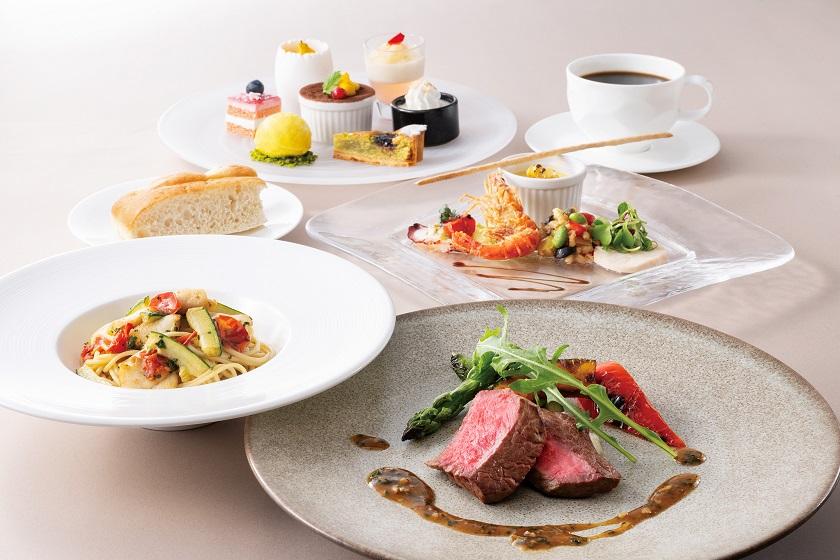 【夏ランチ6/1～8/31】選べるパスタ＋選べるグリル料理のコース「ジャルディーノ」おかわり自由のドルチェ7種付き 
