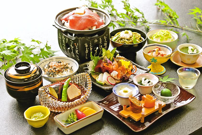 ＜鮮魚4種お造り・枝豆饅頭・牛ロース陶板焼き＞涼風の彩り「月見草会席」　＜6月～9月＞
