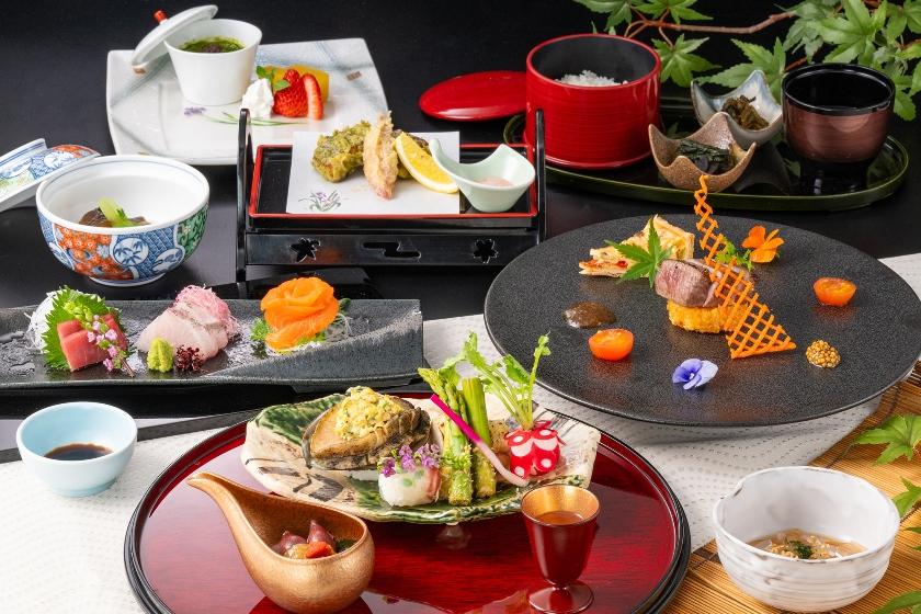 【早割60★3300円引】諏訪別邸 朱白☆【花紬(はなつむぎ)】≪量より質・品数少なめ≫
