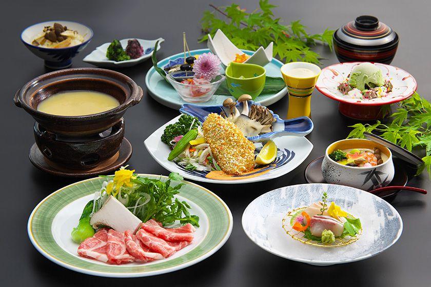 【会席スタンダード】海鮮会席プラン　県産豚柚子味噌鍋　近海産アジフライ≪9～11月≫