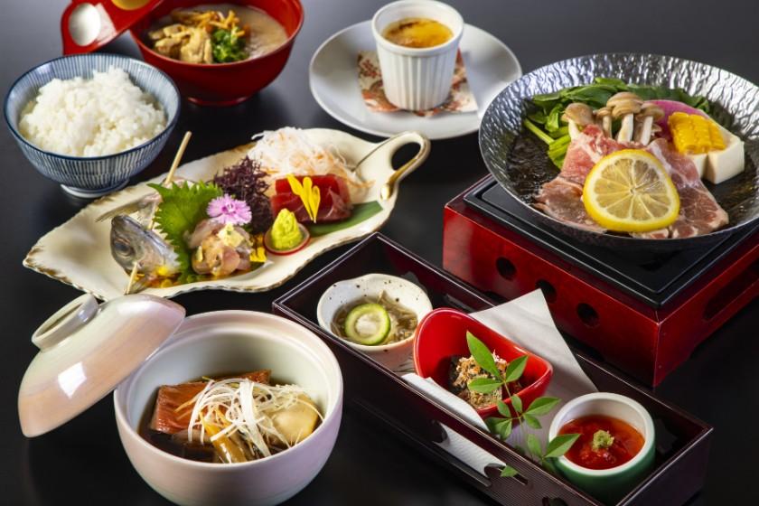 お手軽会席◆気軽にかけ流し温泉を満喫♪◆朝食はお食事処で和定食（夕朝食付き）