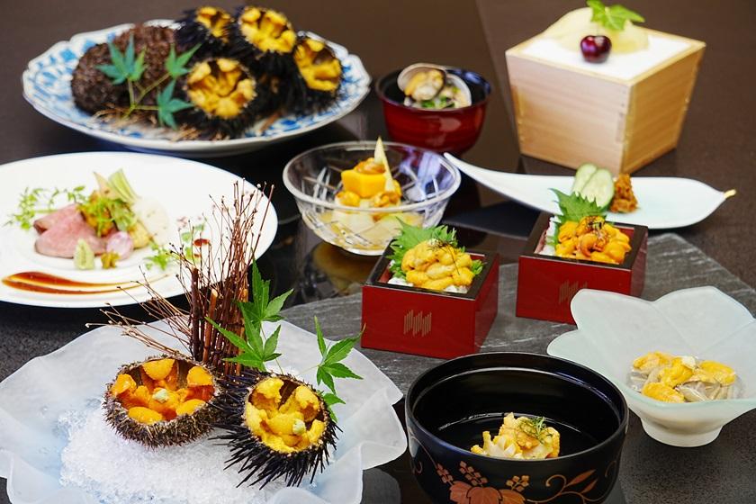 【夕朝食付】海胆食べ比べコース/旬の海胆をご堪能ください「日本料理 対い鶴」（2025年6月限定）
