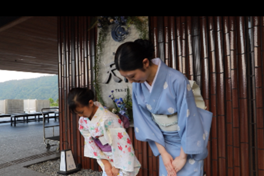 【夏休み限定】キッズ女将体験付プラン！家族みんなで夏を楽しむ（3～4名1室でお得）ユネッサン満喫＆プレミアムビュッフェ＜前半＞