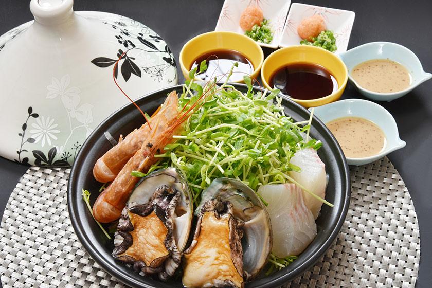 活き鮑入り！海鮮タジン鍋＆ズワイ蟹入り海鮮丼プラン