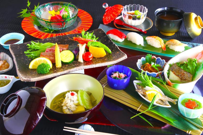 【和食☆人気No.1】伝統香る味処「竹生島」の彩美味会席～近江牛と湖国の味覚を堪能（夕朝食付き）