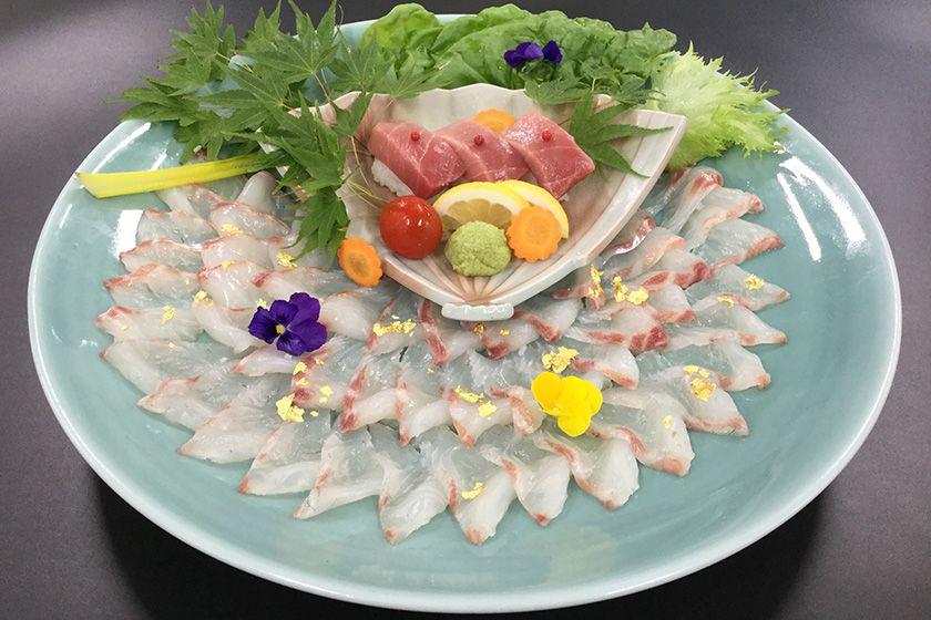 【卓袱グレードアップ】季節卓袱プラン　鯛薄造りと本鮪にぎり　国産牛と彩野菜≪12～2月≫