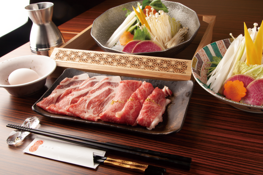 [Exquisite dinner to taste Kyushu] Plan to enjoy both Kyushu Kuroge Wagyu beef and brand pork (2 meals included)