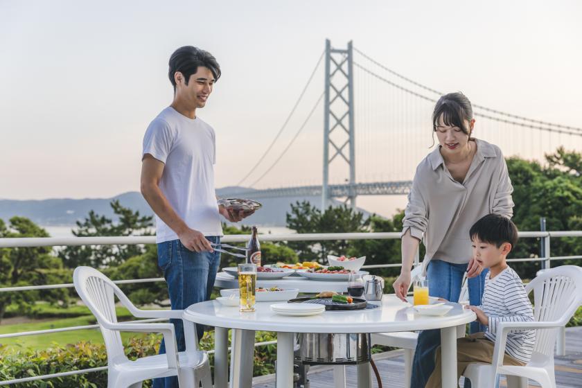 【２食付】◆「ガーデンテラス」バーベキュー◆お肉も野菜も大満喫！明石海峡の海風感じる♪夜のテラスで手ぶらBBQ