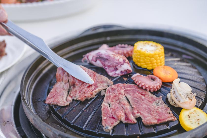 【２食付】◆「ガーデンテラス」バーベキュー◆お肉も野菜も大満喫！明石海峡の海風感じる♪夜のテラスで手ぶらBBQ