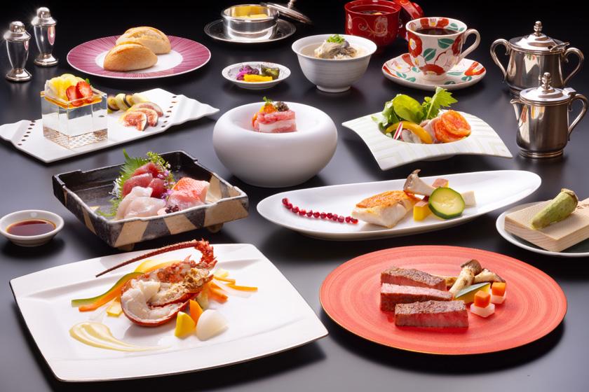 【2連泊のCARENプレミアムステイ】 フレンチ懐石×鉄板焼で味わう伊勢海老1尾付きの贅沢ディナー