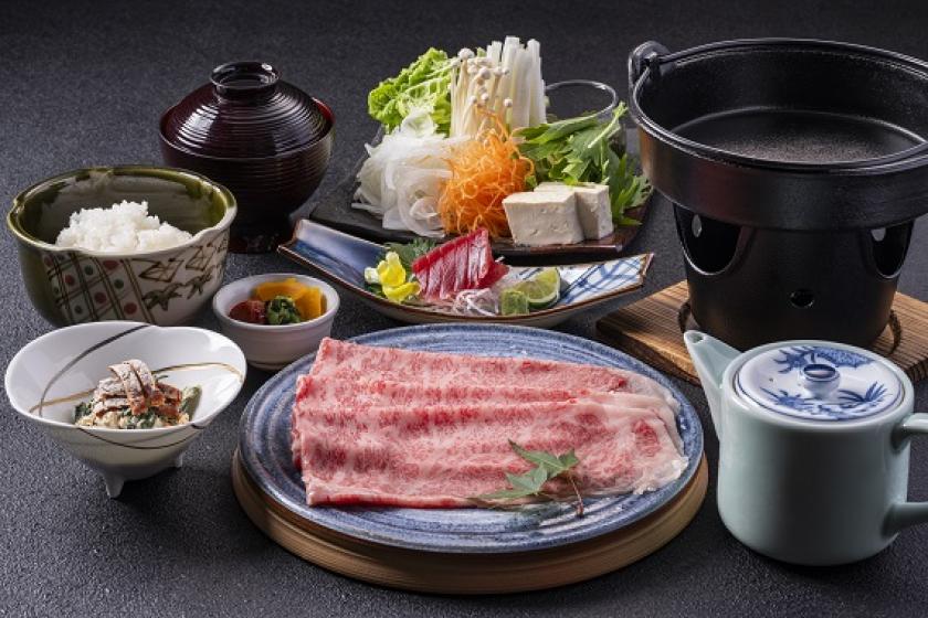 Awa beef sukiyaki set meal at Japanese restaurant "Aisai" with two meals included