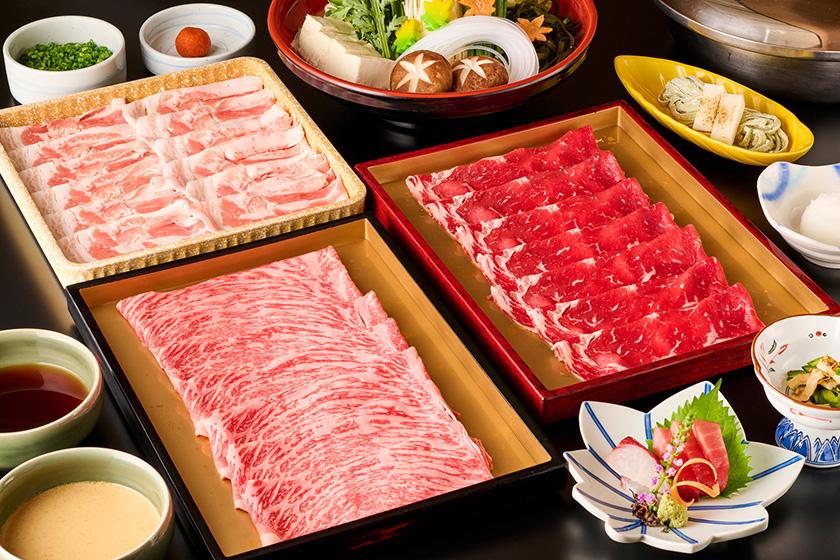 黒毛和牛赤身肉しゃぶしゃぶ食べ放題に宿泊特典お造り2種盛付きプラン（夕食・朝食付き）