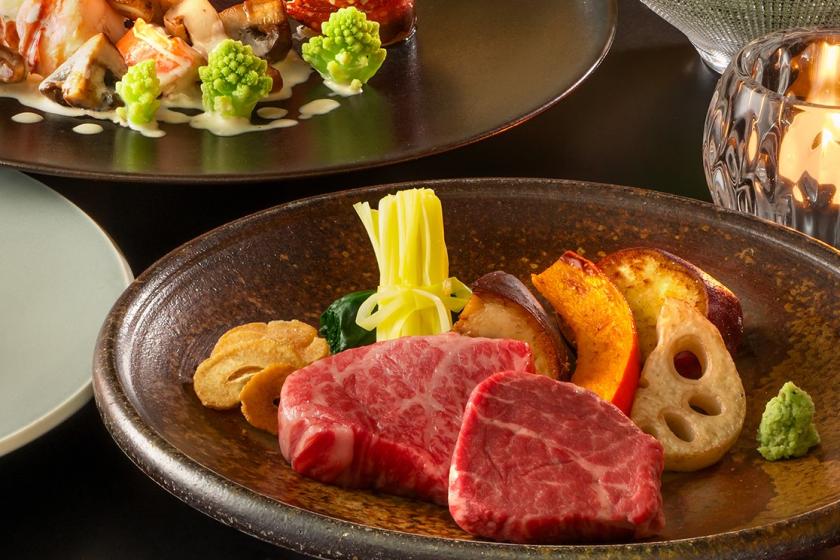 【19F 鉄板焼 備彩】クリスマス限定ディナー付（1部 / 17:00～18:45）宿泊プラン（2食付）