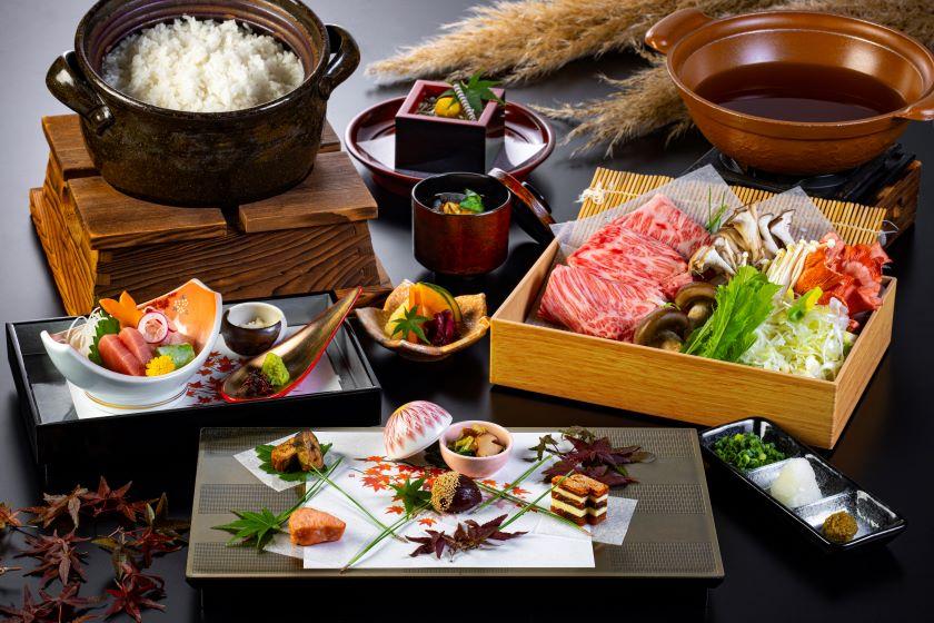 【国登録有形文化財建造物で楽しむ味覚プラン】和牛と名物 三河屋鍋・旬の食材を楽しむ会席　箱根の自然と歴史に触れる自家源泉の湯宿（夕朝食付き）