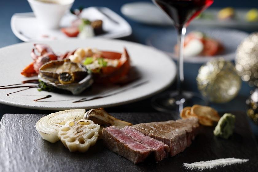 ■目の前で焼き上げるライブ感が魅力の鉄板焼クリスマスコース■ 夕朝食付プラン