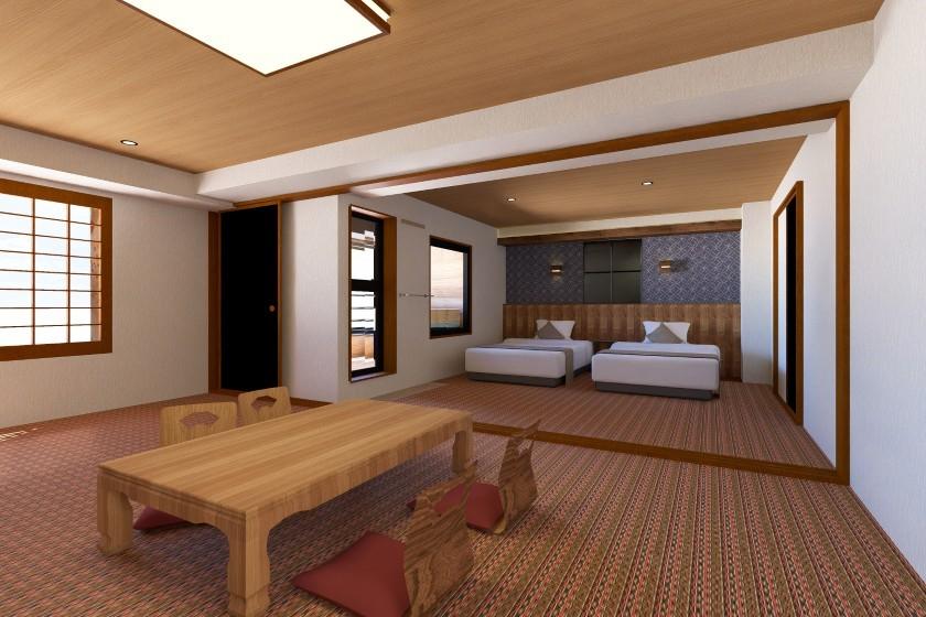 【和美麗スイート】60平米＋テラス10平米　信楽焼半露天風呂