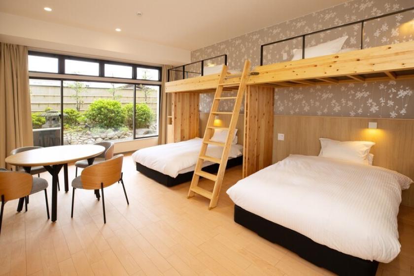 【凛灯／りんとう】庭園ビュー・ロフト付４ベッド／バスタブ無