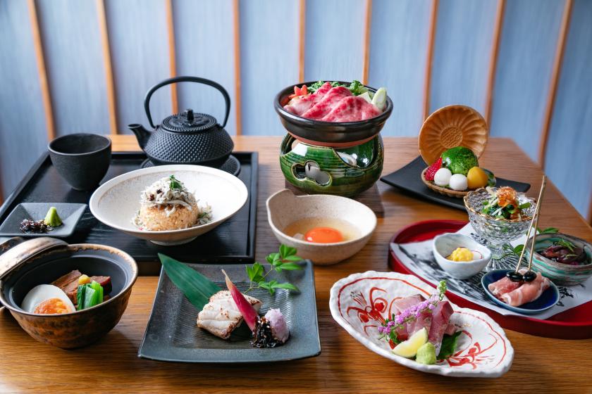 【旬彩すき焼きコース｜ホテルディナー】拘りの空間で、地元産の食材を愉しむディナー【朝食無料】