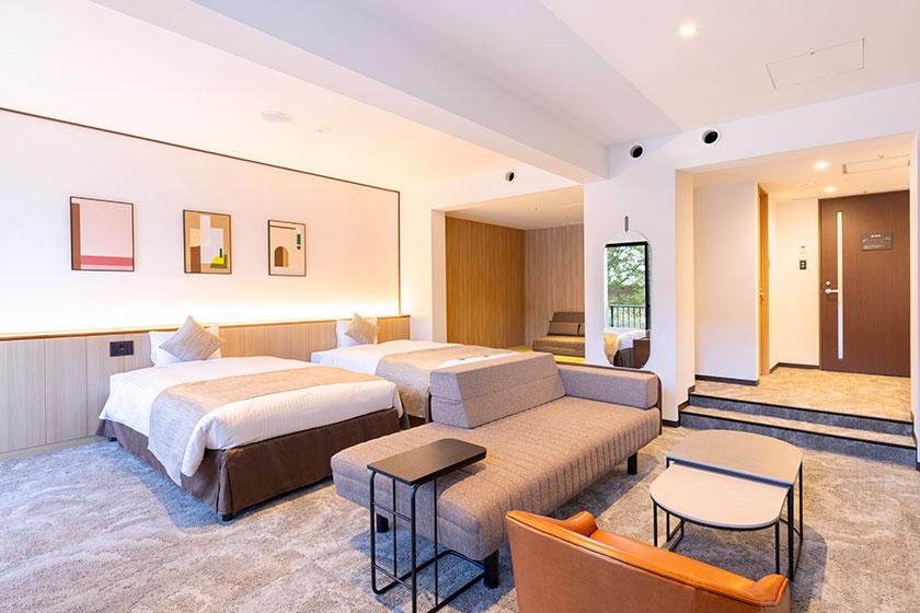 【禁煙】スーペリア和洋室ツイン 内風呂なし(スライドベッド)