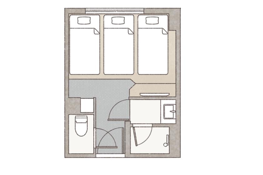 【全室禁煙】スタンダードトリプル（眺望なし）