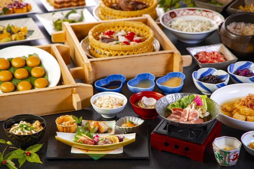飲み放題付！「お手軽会席」◆気軽にかけ流し温泉を満喫♪◆朝食はお食事処で和定食（夕朝食付き）