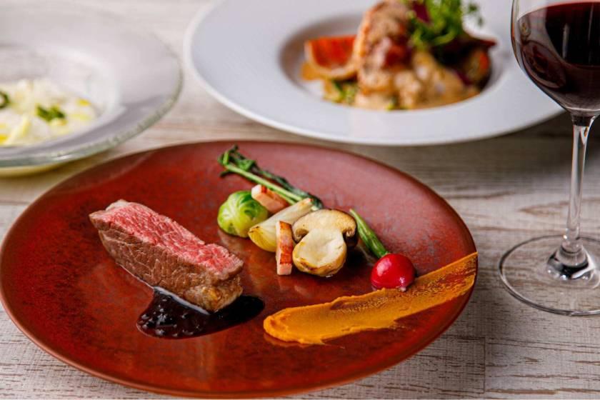 【HP限定・特別価格】厳選5品で伊賀牛をリーズナブルに愉しむ、ショートコース＜2食付＞		