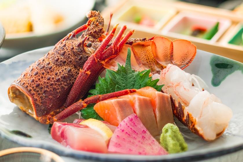 【伊勢海老お造り・鶏と夏野菜のトマト出汁鍋・信州牛の焼きしゃぶ】夏信州恵みづくし最上級会席プラン