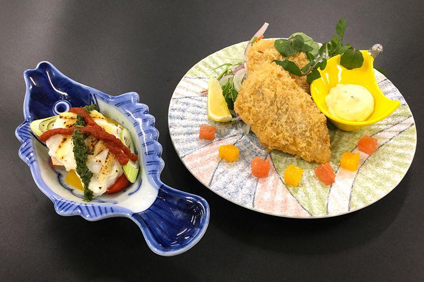 【会席スタンダード】海鮮会席プラン　県産豚アゴ出汁鍋　近海産アジフライ≪6～8月≫