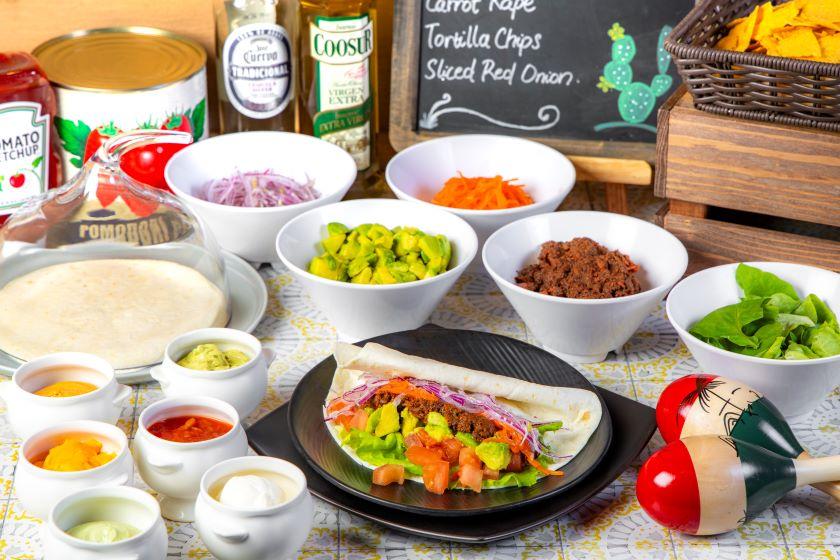 【天悠9周年記念★春の祝祭フェア】プレミアムビュッフェ＜前半＞×タコスパーティー～ユネッサン入場券＋ユネッサン縁日券付