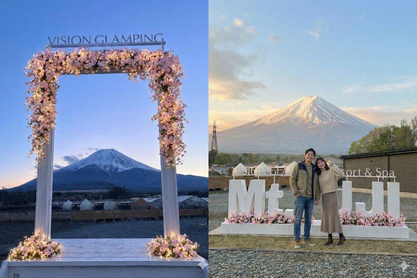 【春限定】山中湖の桜と富士山を望む完全プライベートグランピング