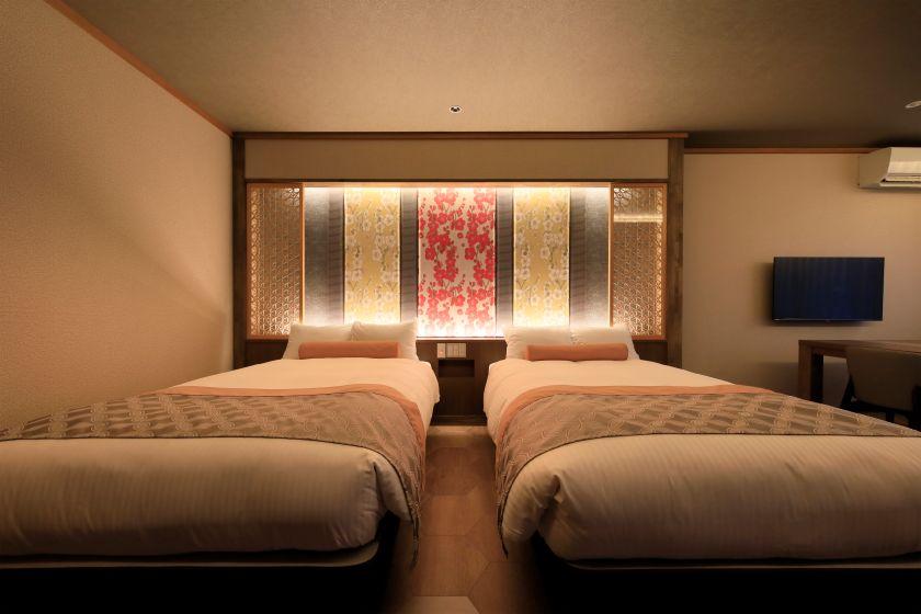 Suite＜淡炭～AWASUMI～＞和洋室ツイン60㎡＋温泉露天風呂