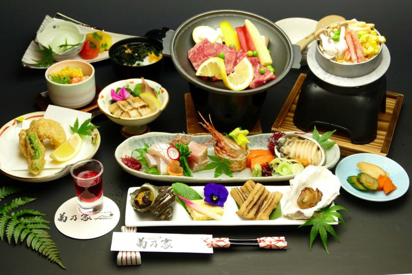 [Official reservation discount: 10% off] Beef loin kaiseki course [Main dish is meat | Enjoy the main dish of beef loin and fresh fish] 1 night stay, 2 meals