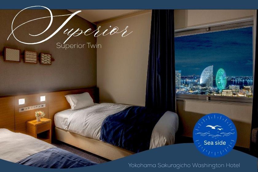 ■高層階・横浜夜景View■スーペリアツイン：20平米／禁煙
