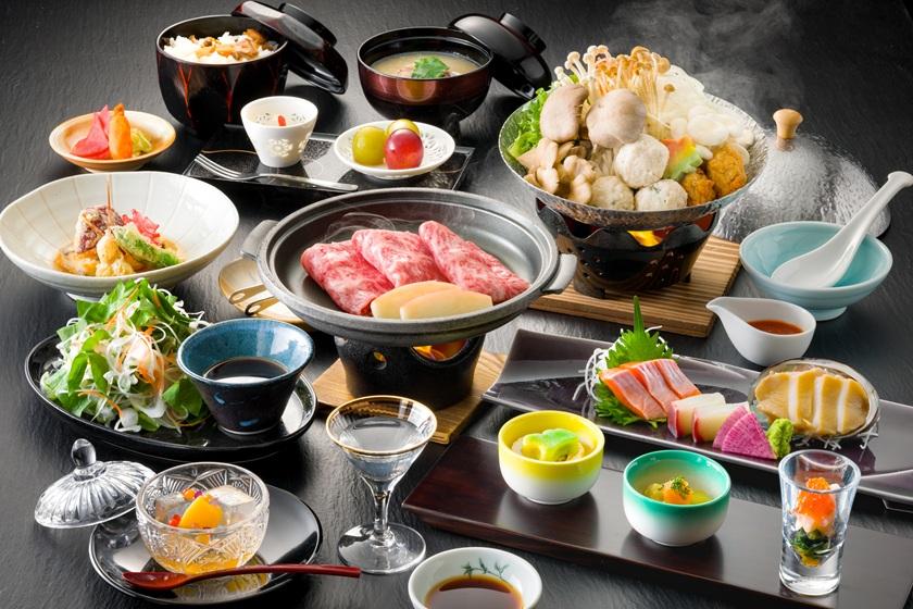 【鮑姿造り・五種のきのこ信州味噌ごま鍋・信州牛の焼きしゃぶ】秋信州恵みづくしグレードアップ会席