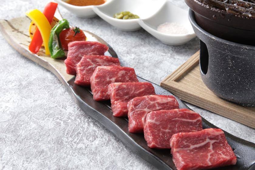 【夕食グレードアップ】（9月～2月 国産牛or金目鯛）「瑞花（ずいか）」～Free flow～　夕・朝食付き