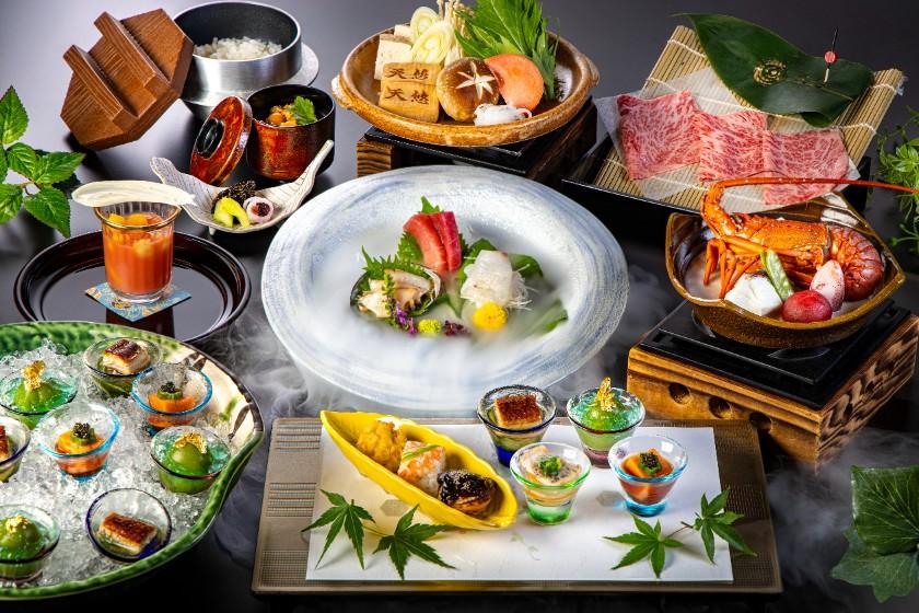 【貴賓館/豪華特撰会席】 国登録有形文化財で食す会席「悠然」/前半と和洋ビュッフェ朝食&ユネッサン入り放題