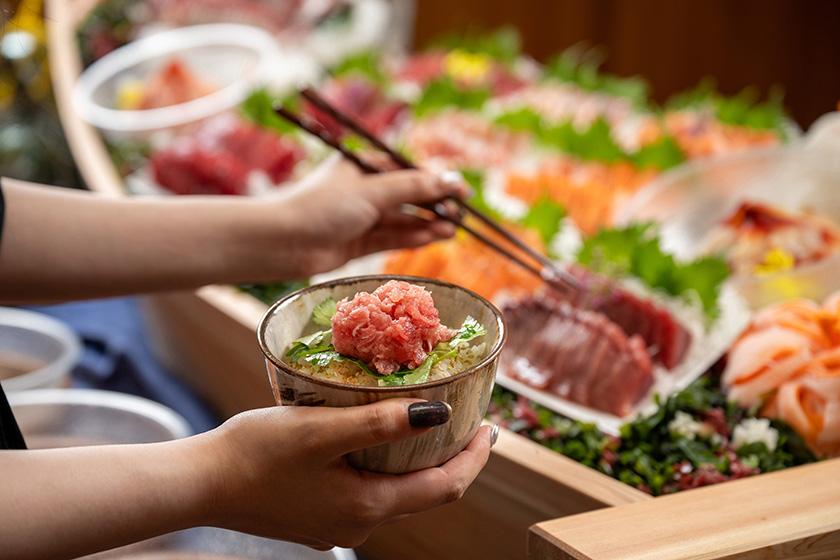 【サイクリスト応援：朝食付】大切な自転車と一緒に宿泊！ライド前は名物「セルフ海鮮丼」で元気をチャージ