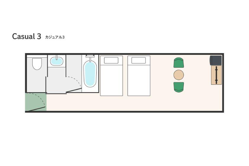 【アネックス】カジュアル3（2名利用）ベッド2台
