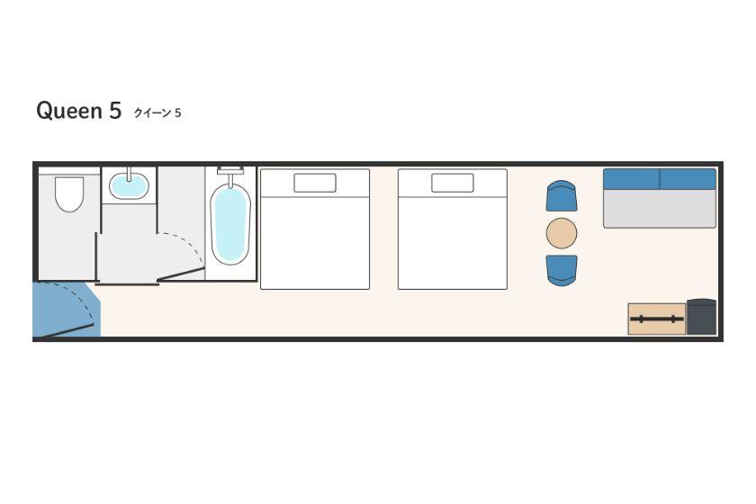 【本館】クイーン5（ドリームマリンルーム・2名利用）ベッド2台