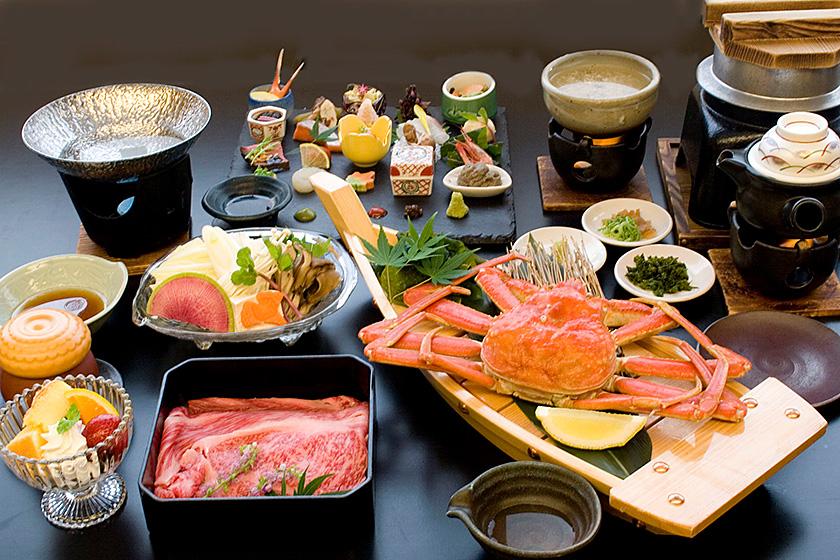 美食プレートとしまね和牛しゃぶしゃぶ＋姿蟹会席　＜11月～3月＞
