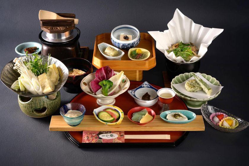 [World Heritage Site Nikko Yuba Shojin Ryori (Vegetarian Cuisine)] Vegetarian meals for both dinner and breakfast! A healthy hot spring getaway♪